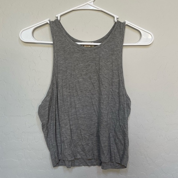 Free People High-Neck Ribbed Crop size large - Picture 2 of 9